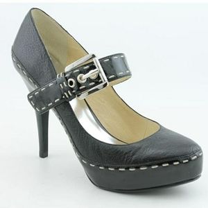 Michael kors womens hancock buckle heels